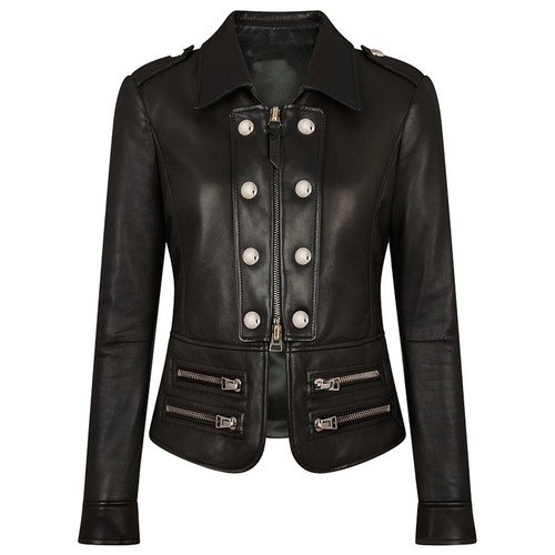 Women leather military - leather,