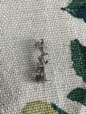 VINTAGE silver dancing man lamp post charm "Singin in the rain"