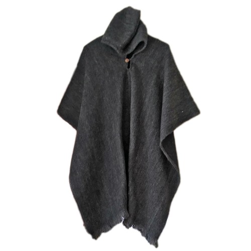 Black llama wool mens unisex - wool,