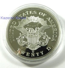 Windsor Mint Platinum Layered 1861 US $20 Double Eagle Coin & COA 00054