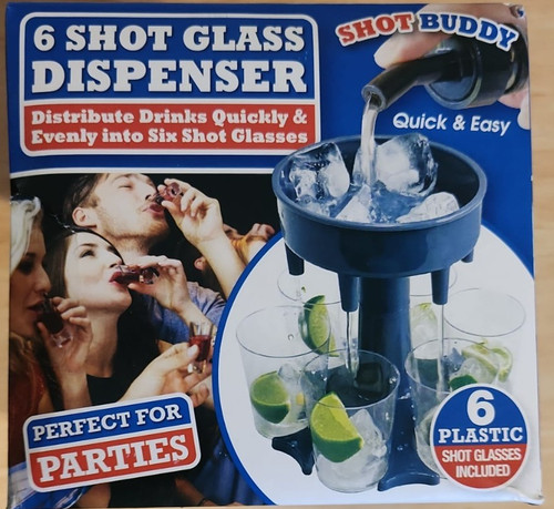 Shot glass dispenser and - glass,