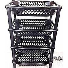 BLACK 4 TIER FRUIT VEG BASKET