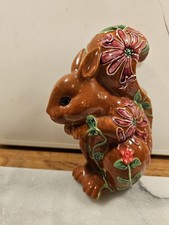 Floral Parade Squirrel Figurine By Tina Wagstaff H16cm X W14cm Vgc