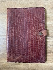 Vintage Distressed Filofax Leather Folder  - Crocodile Effect Finish -  Rare 