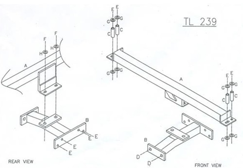 Towtrust fixed flange - fixed, towbar
