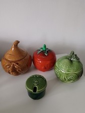 vintage pottery vegetable faces incl sylvac & bassware apple tomato mint onion