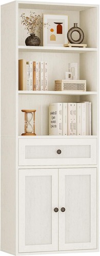 Tier bookcase with doors and - 5-tier,