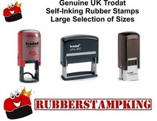 Personalised Rubber Stamp Self Inking Name Address Business Garage Real Trodat