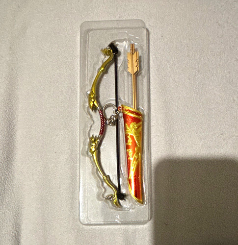 Gold metal bow - metal, keyring