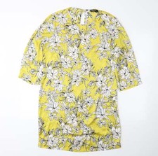 Kelso Womens Yellow Floral Polyester Blend Sheath Size 10