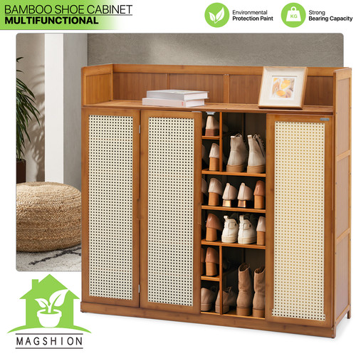 Tier bamboo shoe - shoe, rack