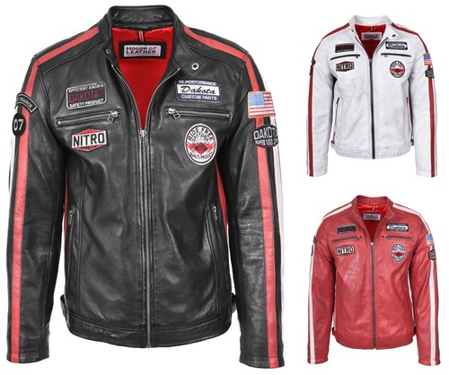 Mens real leather biker style - real,