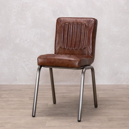 Chestnut leather dining - dining, chair