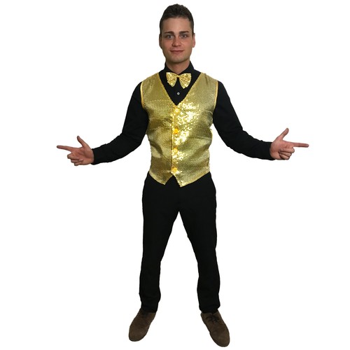 Sequin waistcoat bow tie - sequin,
