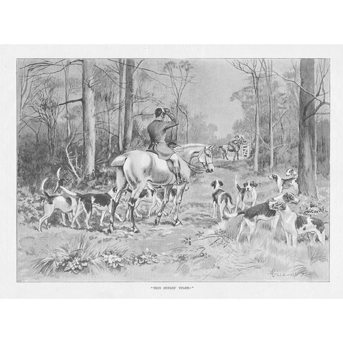 Victorian fox hunting scene - victorian,
