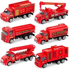 6-Pack Diecast Mini Fire Trucks for Kids – Gliding, Durable Fire Engines 3–6