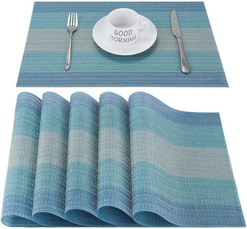 Blue table placemats set - placemats, of