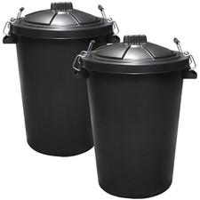 Black Garden Dustbin 90L