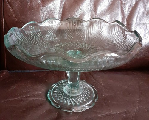 Pressed glass footed - glass,
