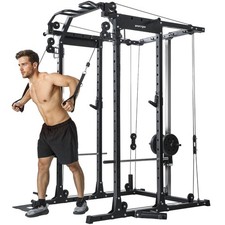 SPORTNOW Cable Crossover Machine, 300kg Multi Gym Cable Pulley System