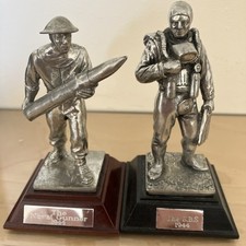 Pewter Two Military Figures On
