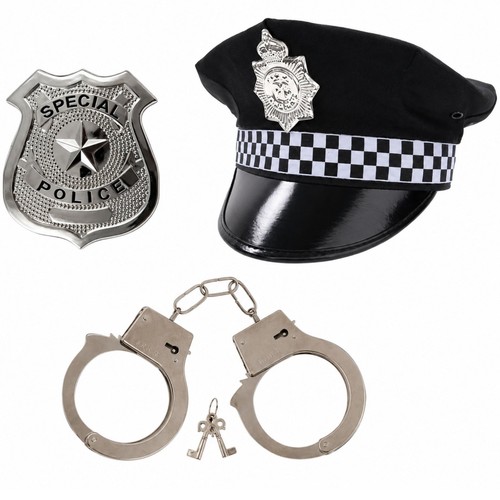 Policeman 3pc set police hat - set,