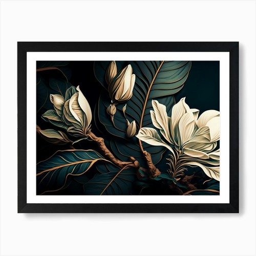 Vintage botanical magnolia - vintage,