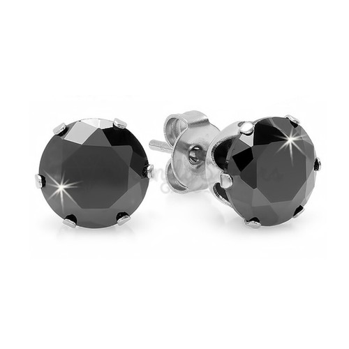 10mm big round black - black, white