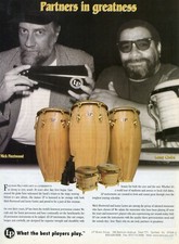1998 Print Ad of LP Latin Percussion Conga Drums w Mick Fleetwood & Lenny Castro