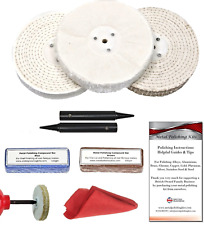 Bench Grinder Metal Polishing Kit Aluminium Alloy Brass Copper 8 Piece 6" x 1/2"