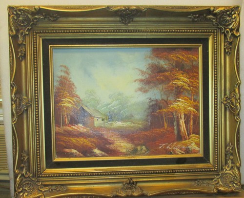 Oil canvas cabin - canvas,,