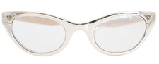 Vintage USA Sherman Cat Eye Silver Toned Glasses 50s/60s.