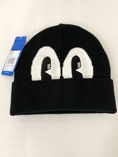 Adidas Originals Eyes Beanie DW6716 Black Trefoil Logo Knit Hat BNWT Woolly Hat