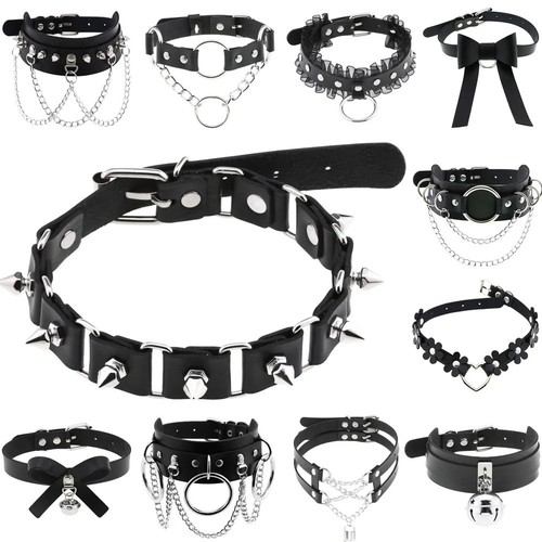 Vintage leather choker - pu,