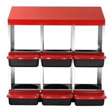 Uimoso 6-Compartment Chicken Nest Box Mental Box with Inclined Nesting Boxes