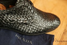 PRADA Black Woven Leather