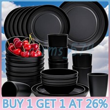 Black Dinnerware Bowl Plates