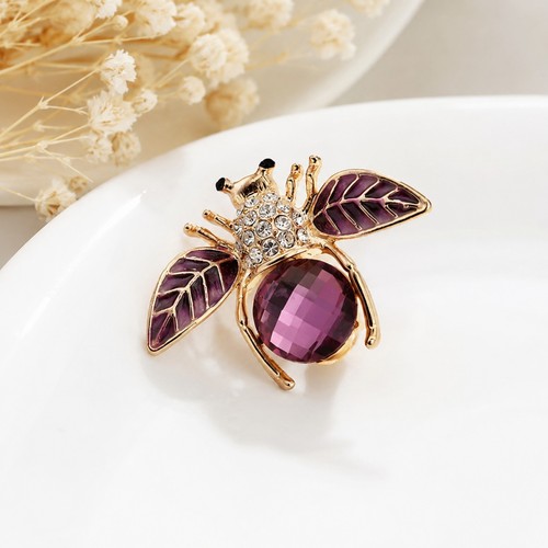 Crystal bug bee - bug, brooch