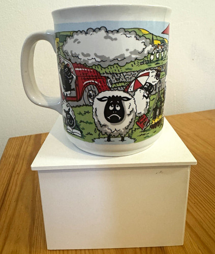 Funny sheep cartoon ceramic - sheep,