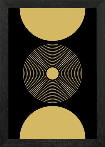 Gold circle abstract art - gold,