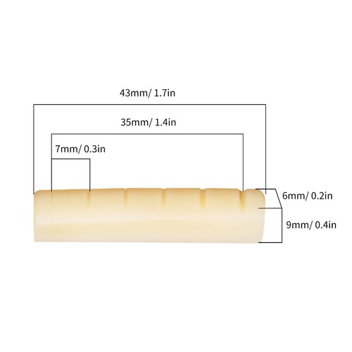 Unbleached acoustic guitar nut - unbleached,