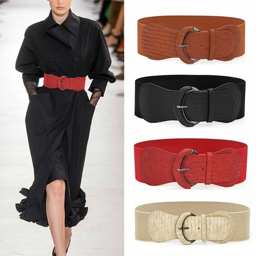 Women wide elastic belt - elastic, ladies