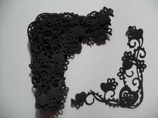 8 DIE CUT BLACK HEART CORNERS