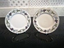 2 x Royal Doulton Burgundy 6.5 Inch Side Plates good condition