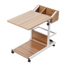 Rolling Computer Desk C-Shaped Study Table Writing Laptop Desk Height Adjustable