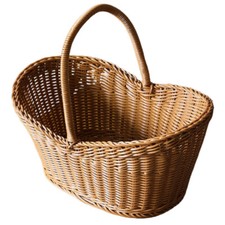 Rattan Shopping Basket Suspendre Large Wicker with Handle