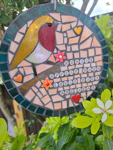 Handmade stained glass - stained, robin