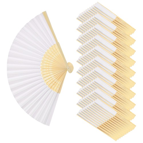 100pcs white paper - fan, folding