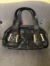 Black crocodile handbag - black, by