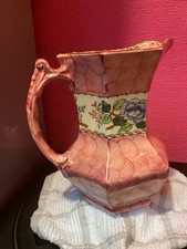 Maling Peony Rose Water Jug. size approx 7.5 x 4.5 in